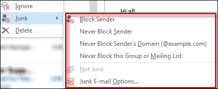 Right-click block menu