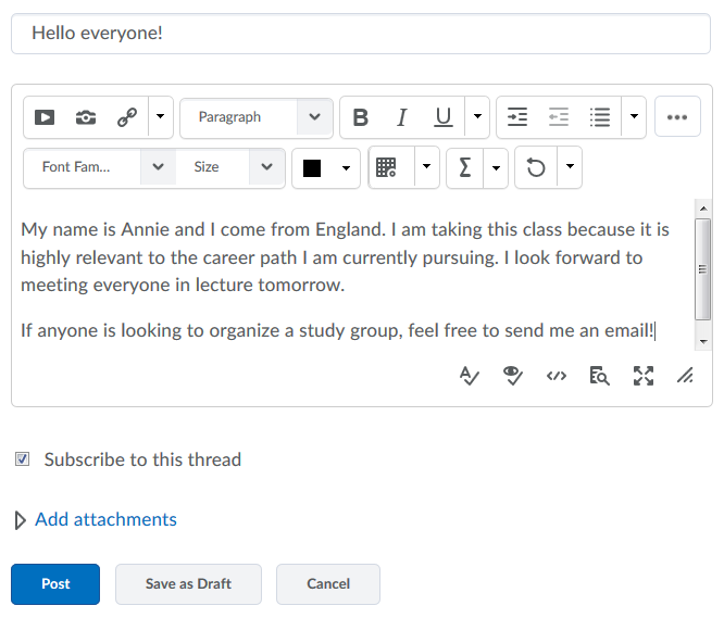 posting a message