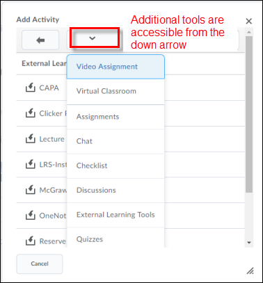 Select an external learning tool