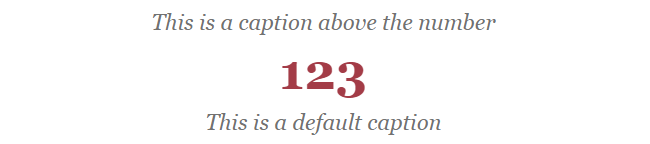 Big Numbers with caption above and below digits