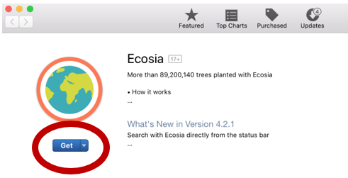 Get Ecosia from the App Store