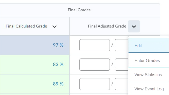 Edit Grade