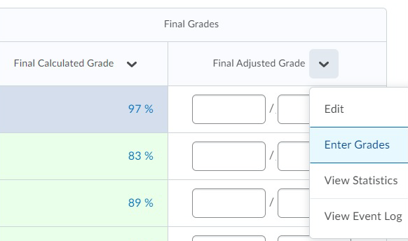 Enter Grades