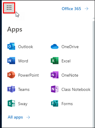 Access Office 365 apps