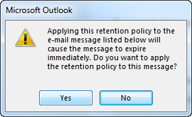 Warning on immediate message deletion