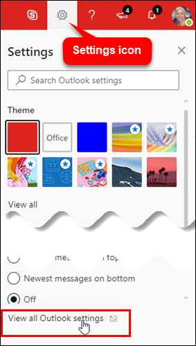 Outlook web settings