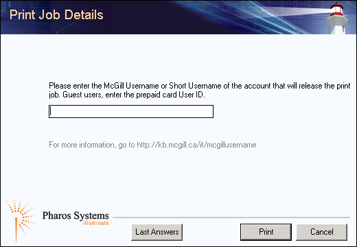 Enter the McGill Username or Short Username