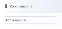 Add module Zoom sessions