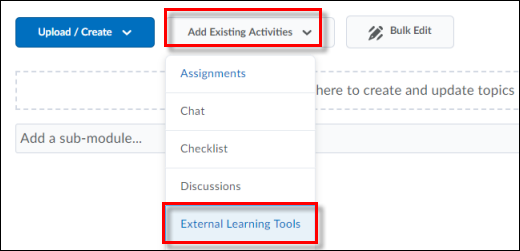 Add existing activities