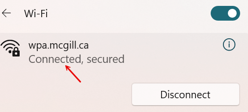 successful connection WiFi