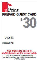uPrint prepaid card for departmental use
