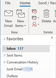 Outlook mail folders