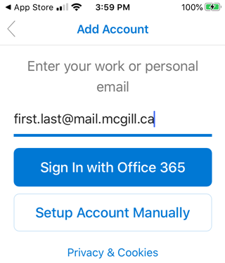 Enter your McGill email address