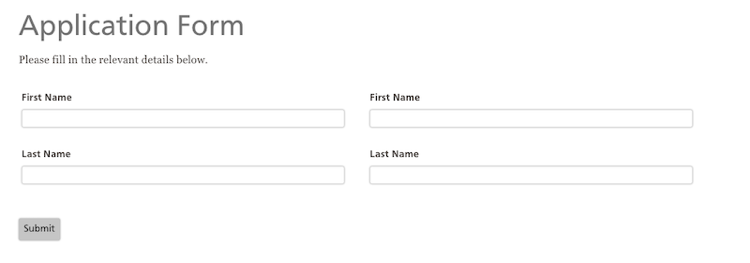 Textfields in a grid example