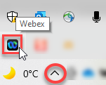 Look for Webex in your hidden icons