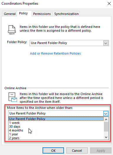 - Change the archive and retention policies for your email - IT Portal