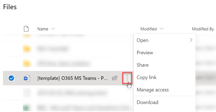 screenshot showing ellipsis and file options