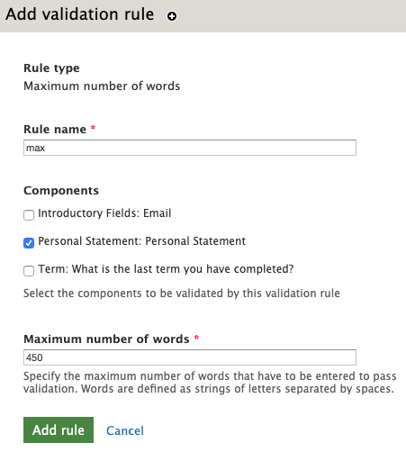 form validation