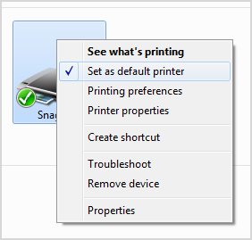 set your default printer