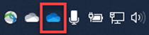 screenshot of desktop tray with cloud icon