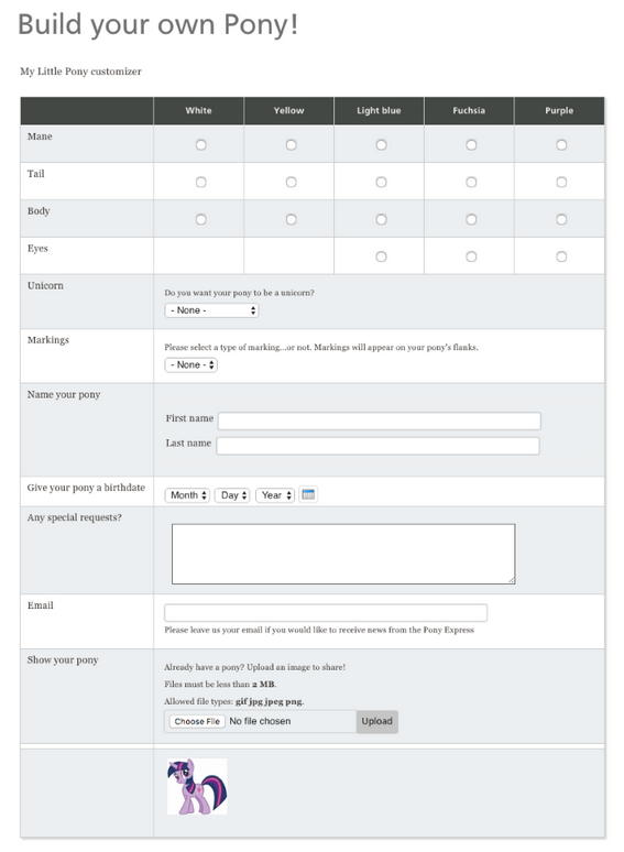 complex order form