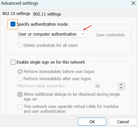 authentication mode