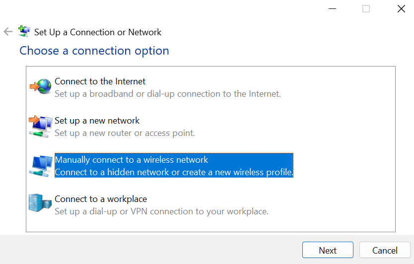 manual connect