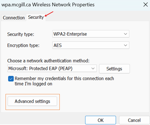 advanced settings