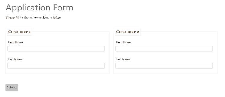 Fieldsets in a Layout Box example