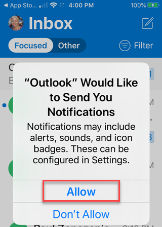 Allow notifications