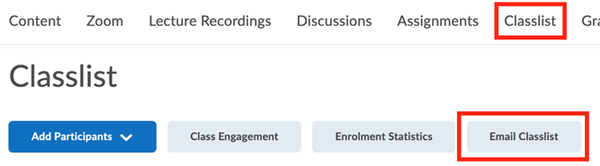 Email Classlist
