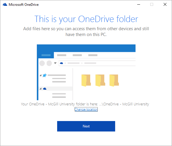 Choose OneDrive folder location