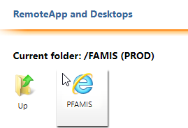 Click PFAMIS icon