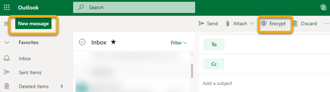 Encrypt message in Outlook on the web