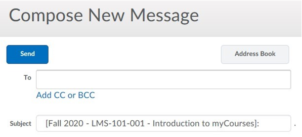 Compose message in myCourses