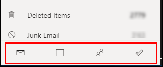 Mail, Calendar, Contact, Task icons