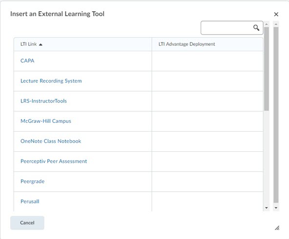 Choose the external tool