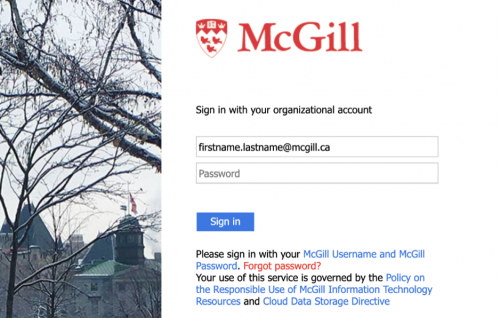 enter your McGill password