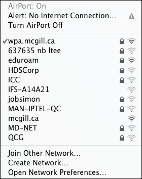 Select WiFi network