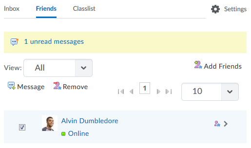 Classlist Messages