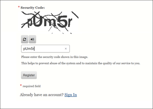 Enter the security code