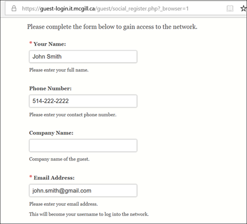 Enter your information