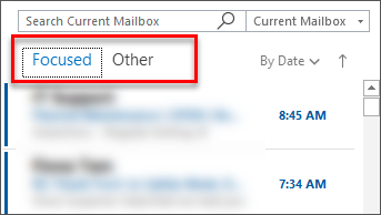 Focused tab in Outlook inbox
